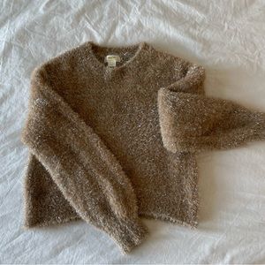 Anthropologie Maeve Tinsel Eyelash Sweater